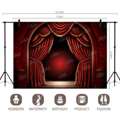 LB0902 Red Stage Curtain Backdrop