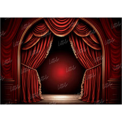 LB0902 Red Stage Curtain Backdrop