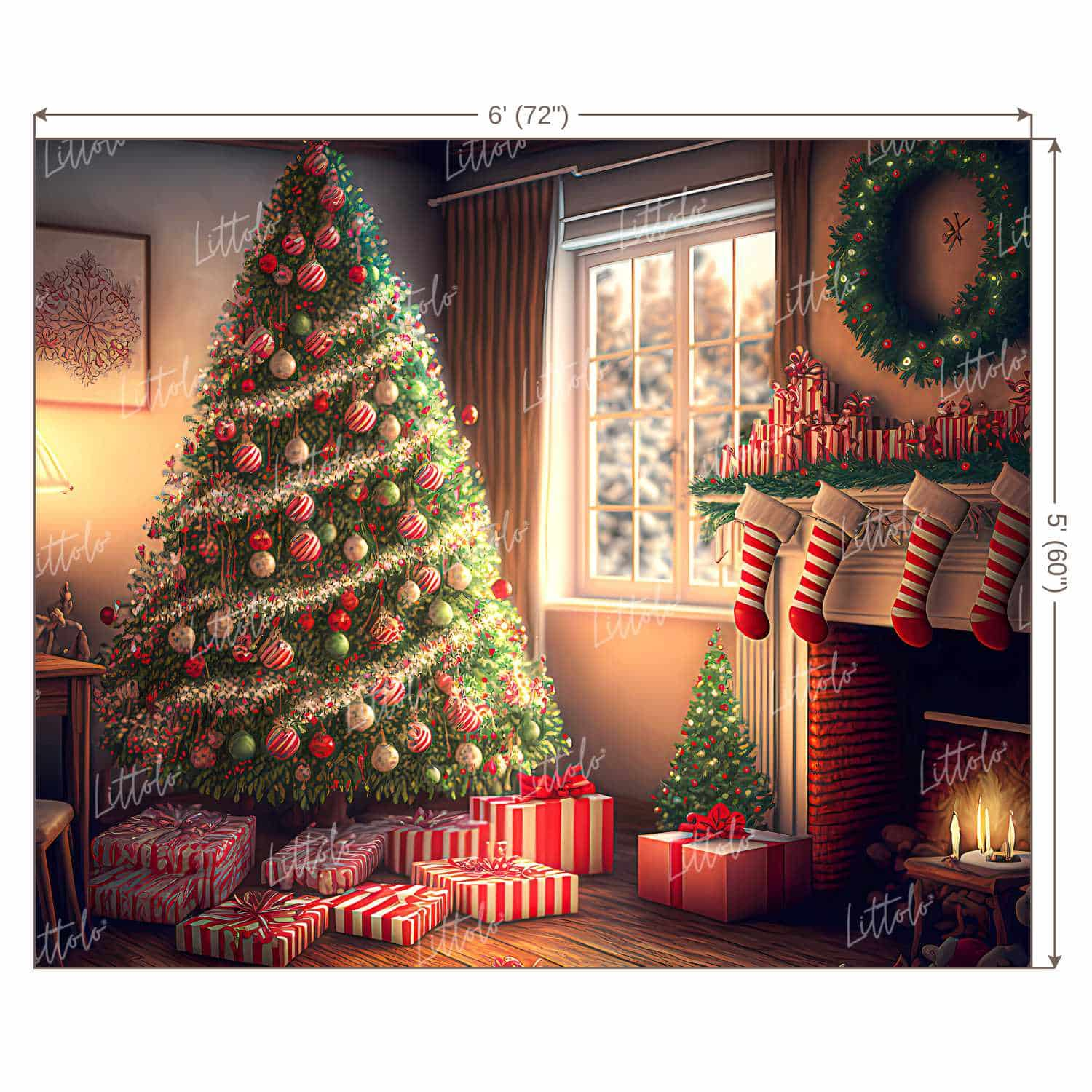 LB0908 Christmas Backdrop