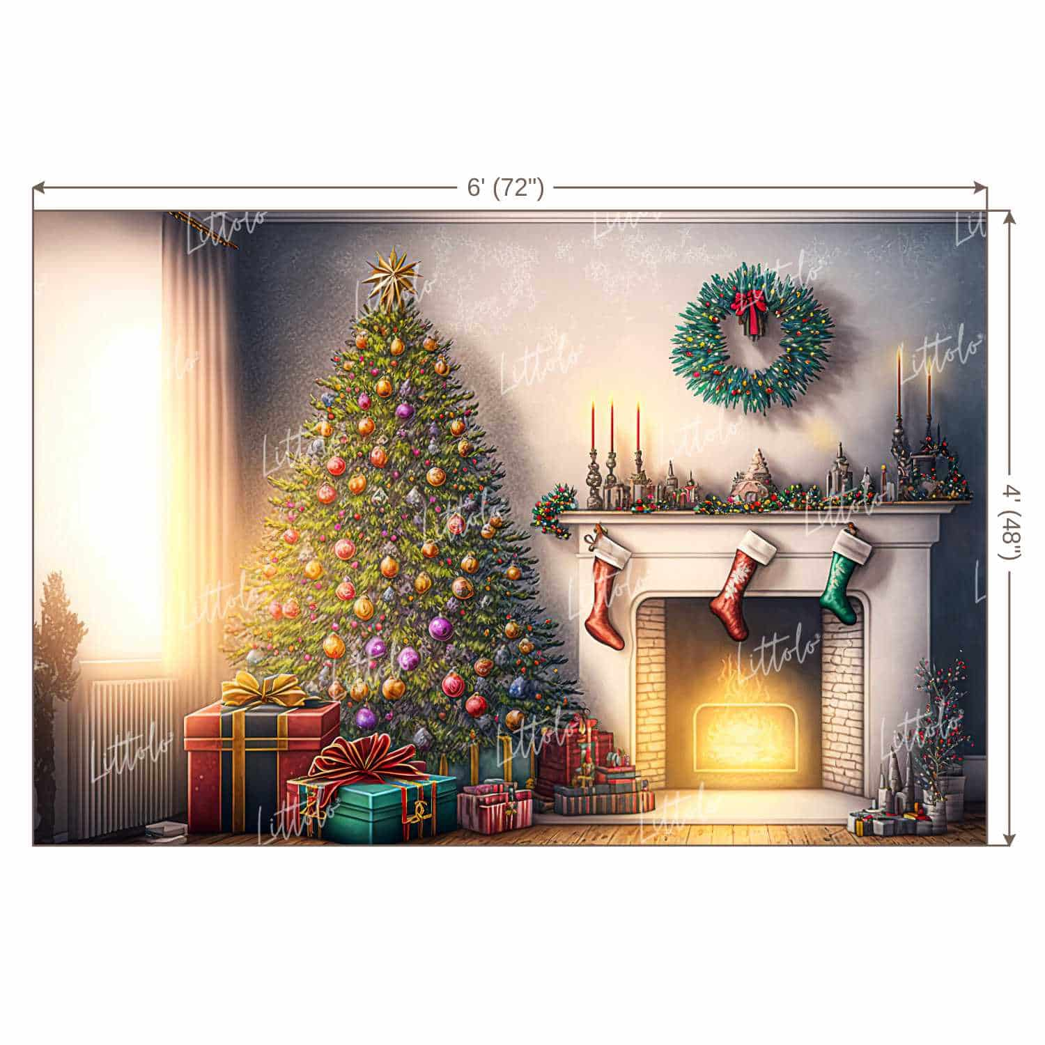 LB0918 Christmas Backdrop