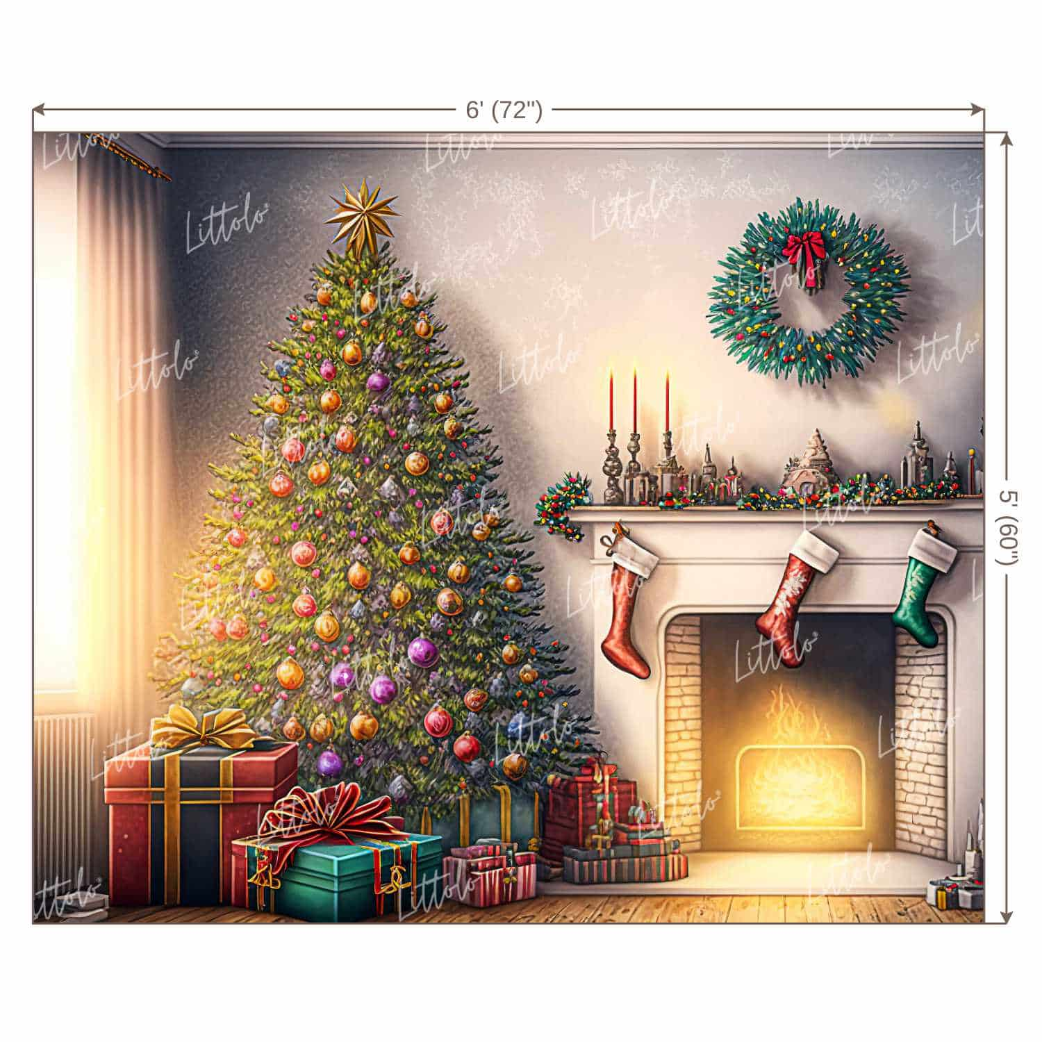 LB0918 Christmas Backdrop