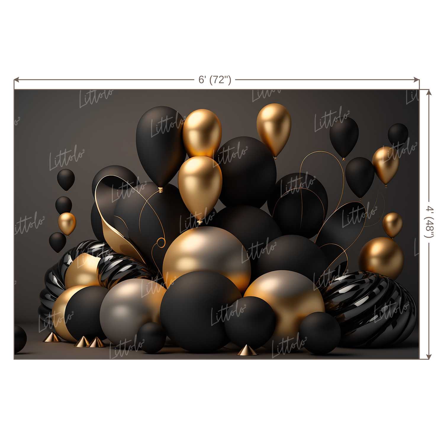 LB0940 Balloons Garland Floral Backdrop