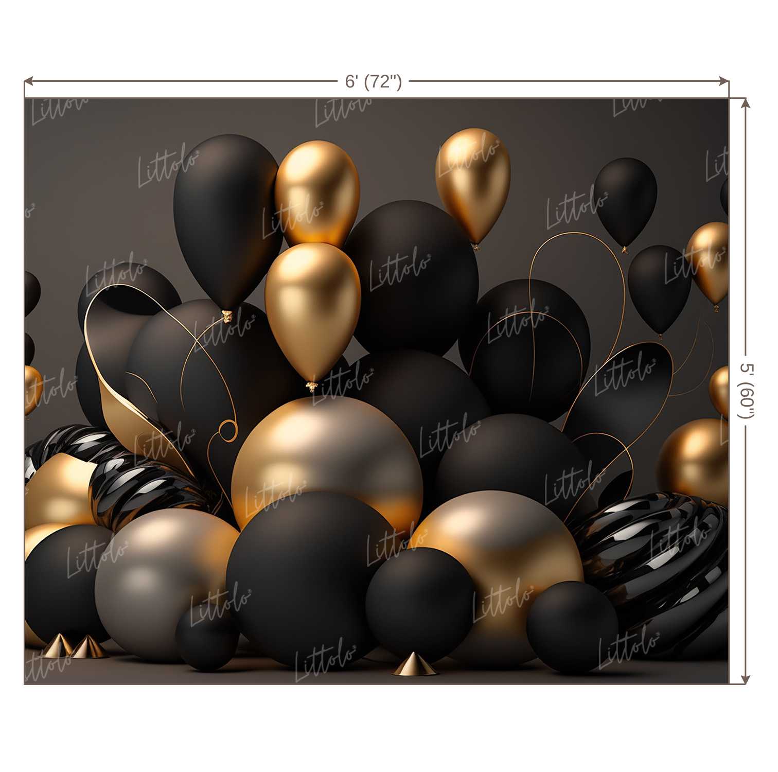 LB0940 Balloons Garland Floral Backdrop