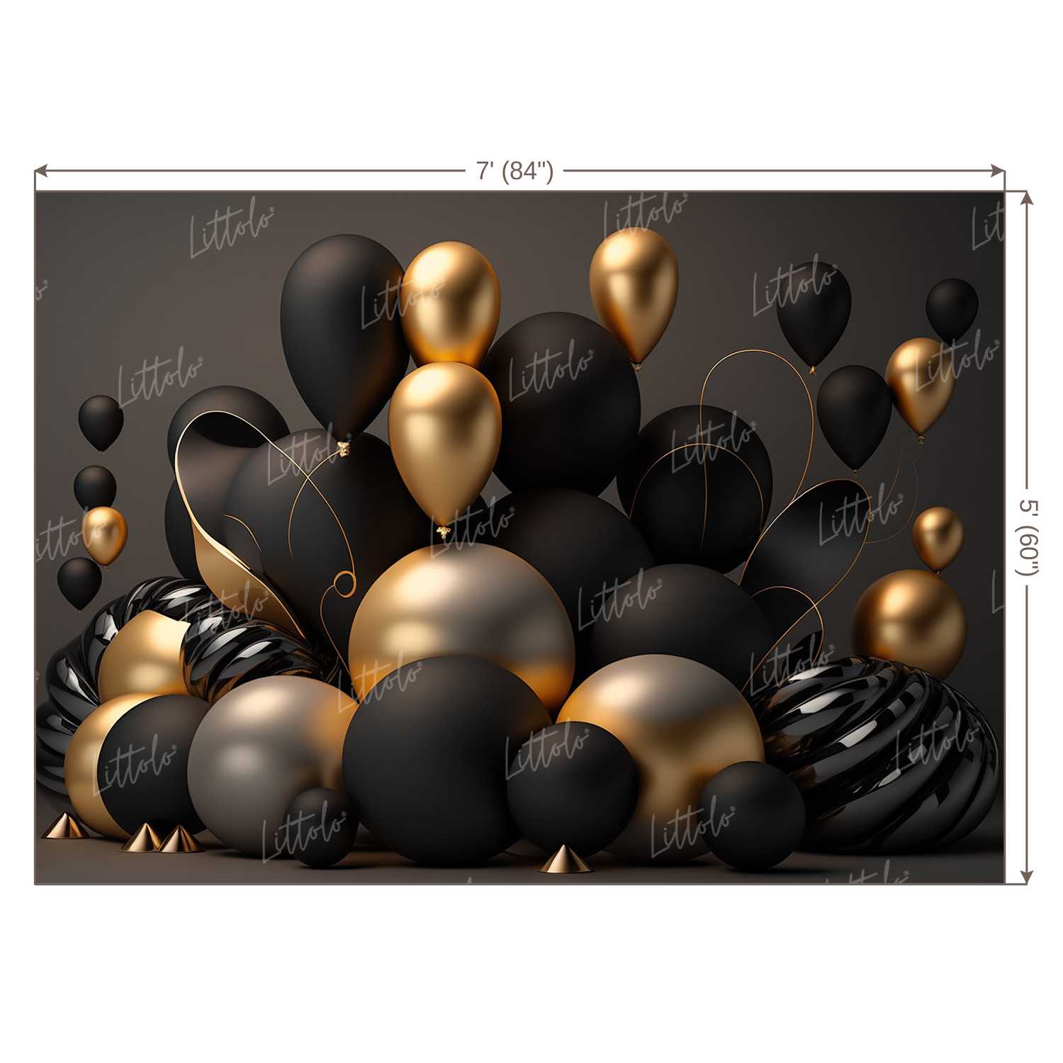 LB0940 Balloons Garland Floral Backdrop