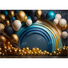 LB0942 Balloons Garland Floral Backdrop