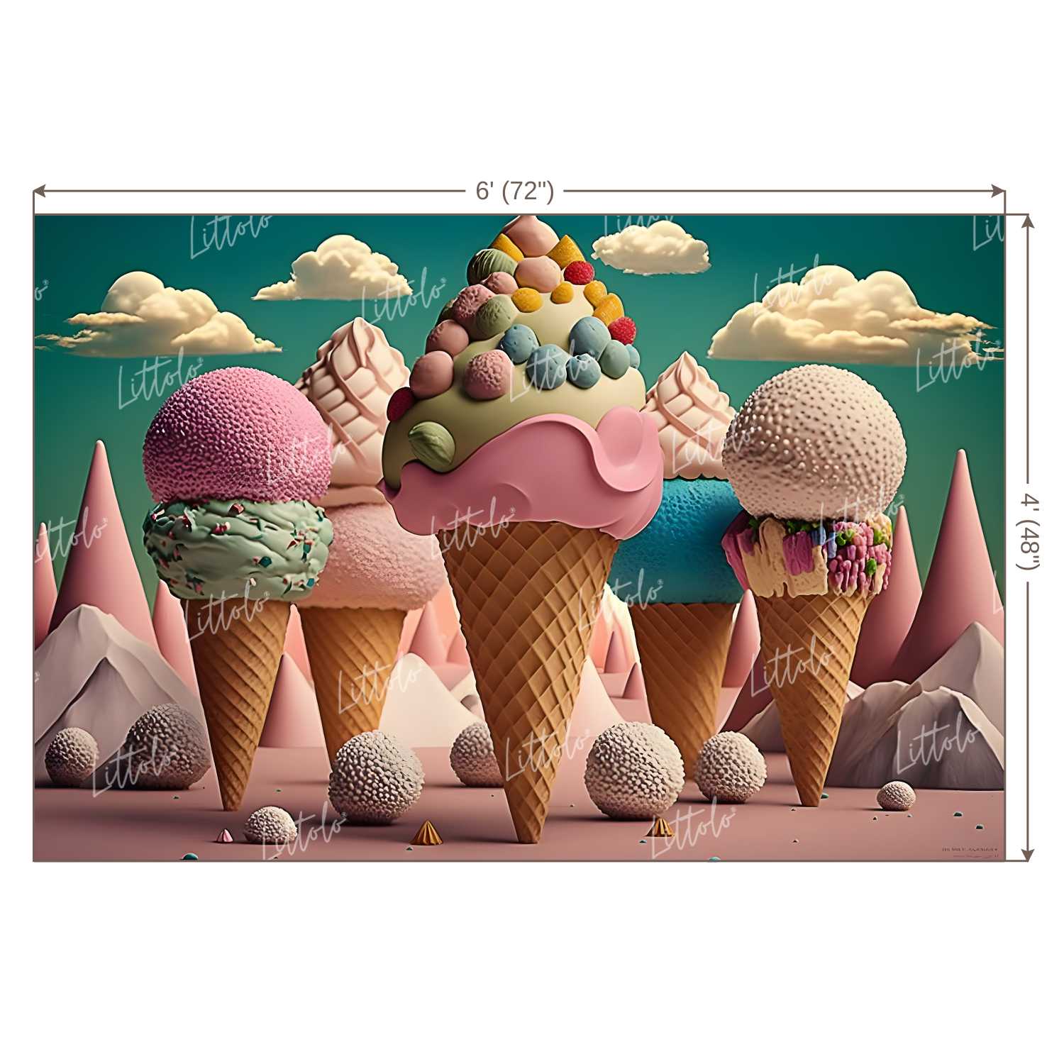 LB0946 Ice Cream World Backdrop