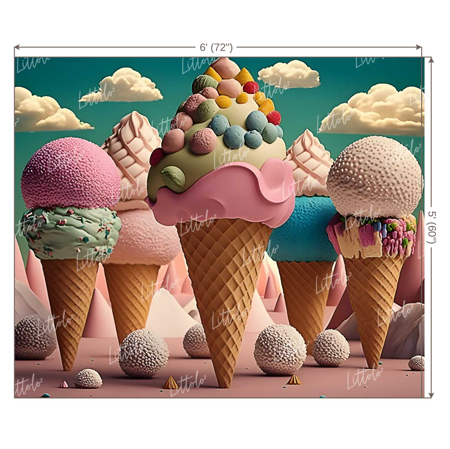 LB0946 Ice Cream World Backdrop