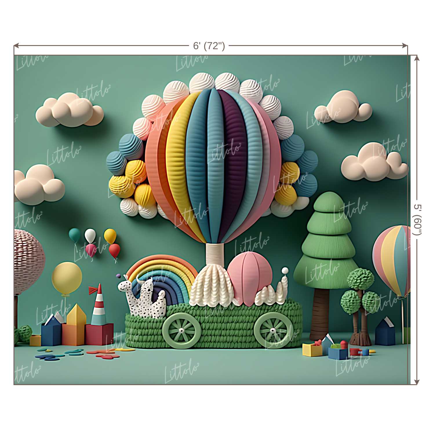 LB0950 Rainbow Cloud Backdrop