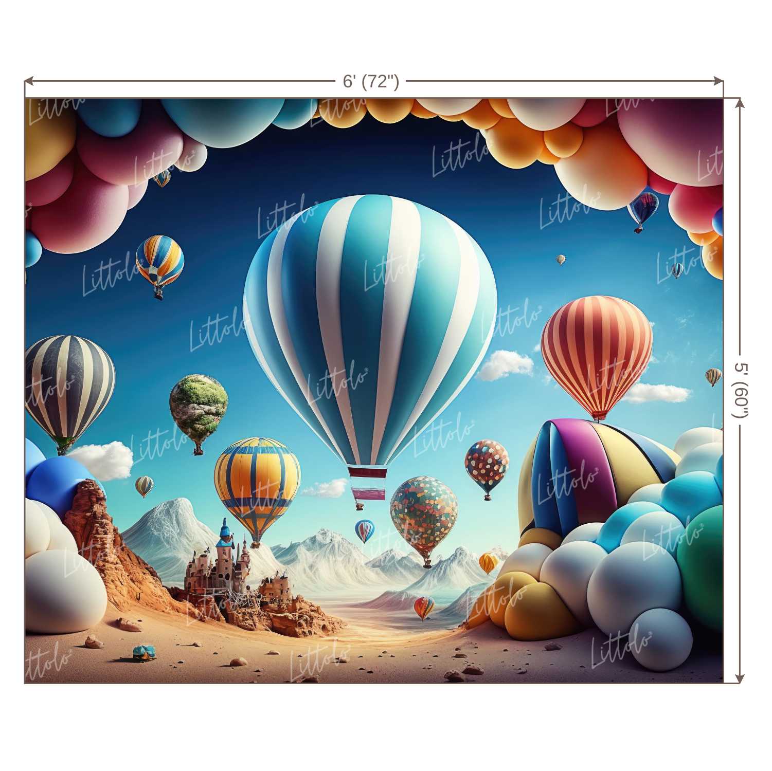 LB0951 Parachute With Balloons Backdrop