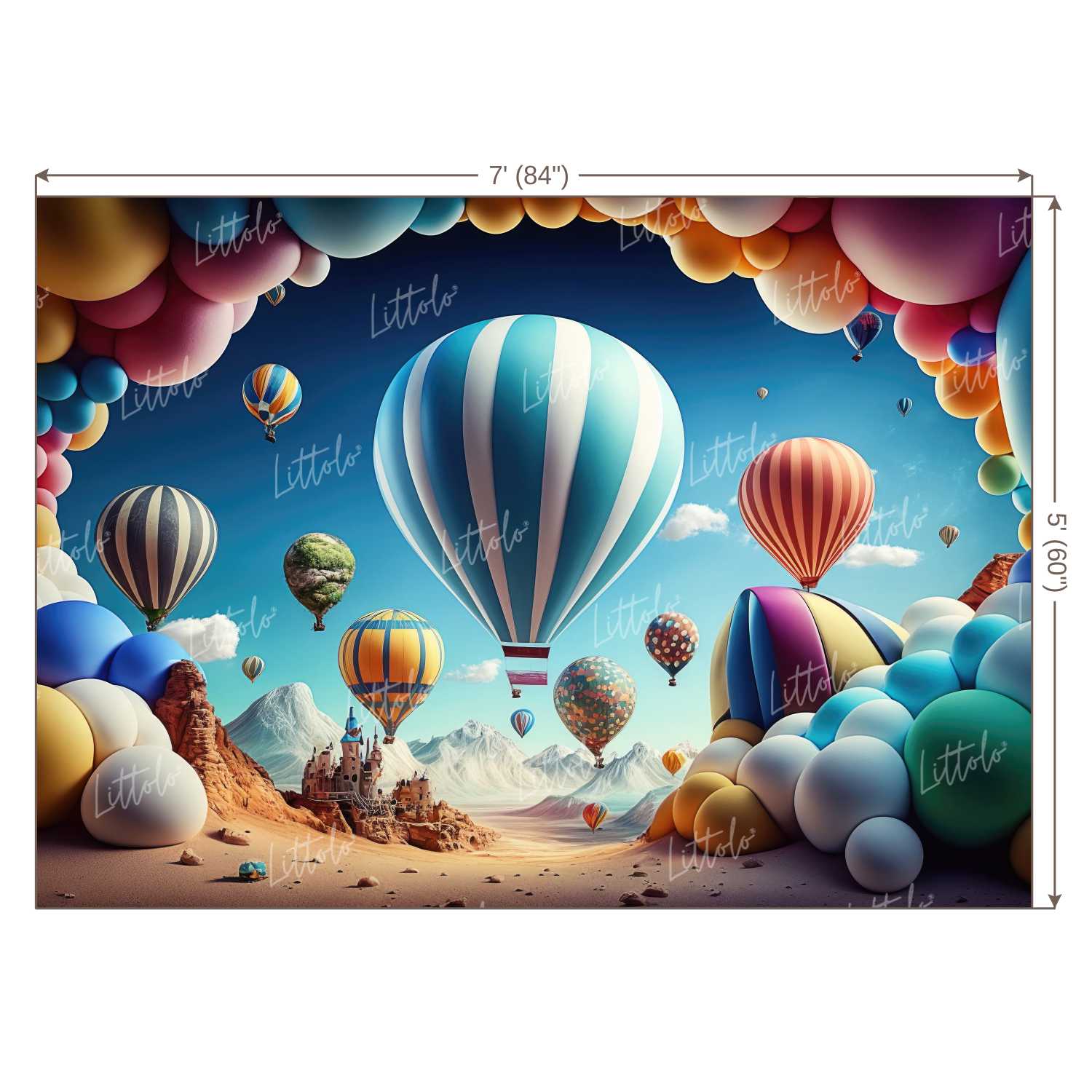 LB0951 Parachute With Balloons Backdrop