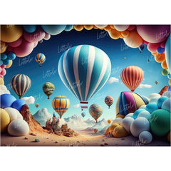 LB0951 Parachute With Balloons Backdrop