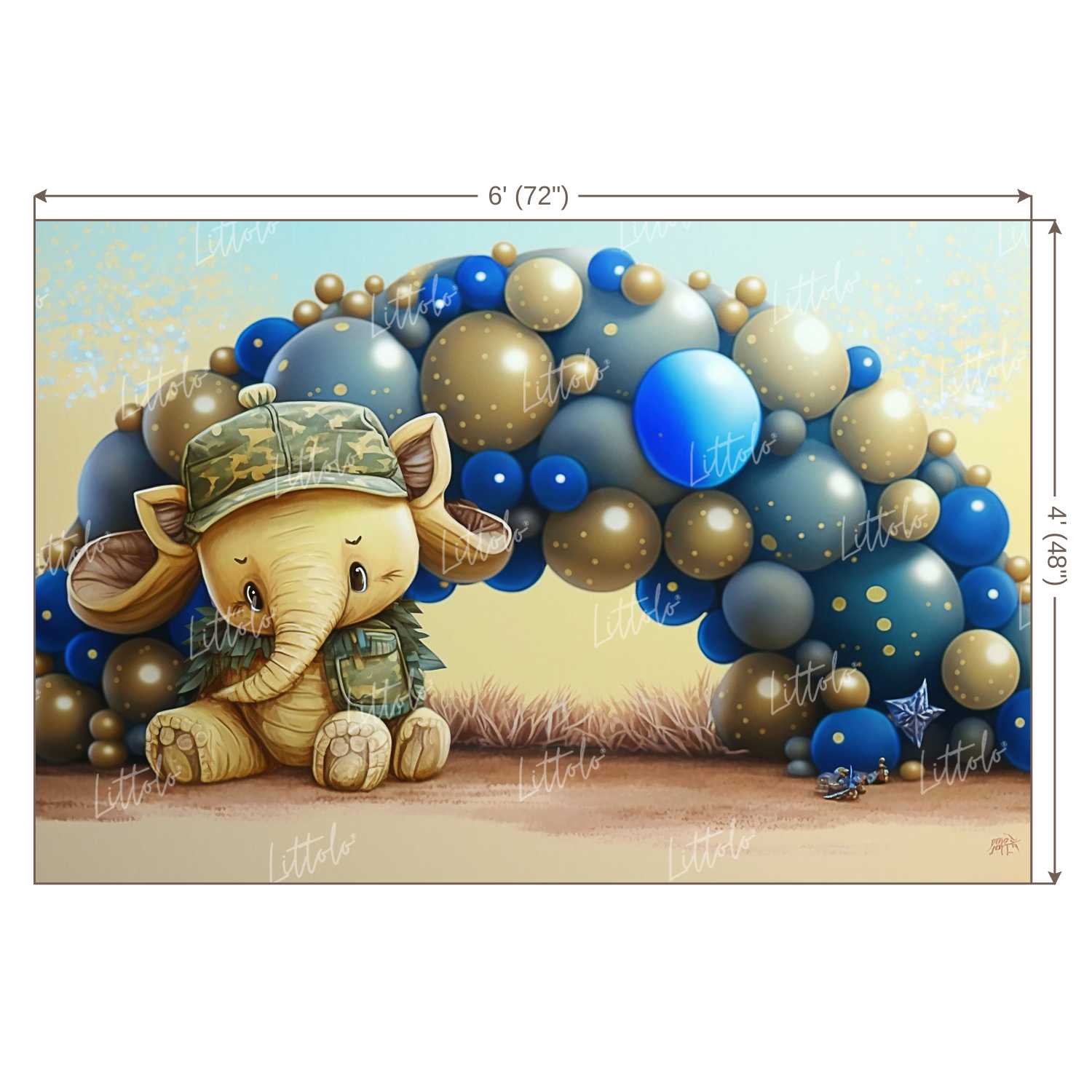 LB0986 Balloons Garland Toy Backdrop