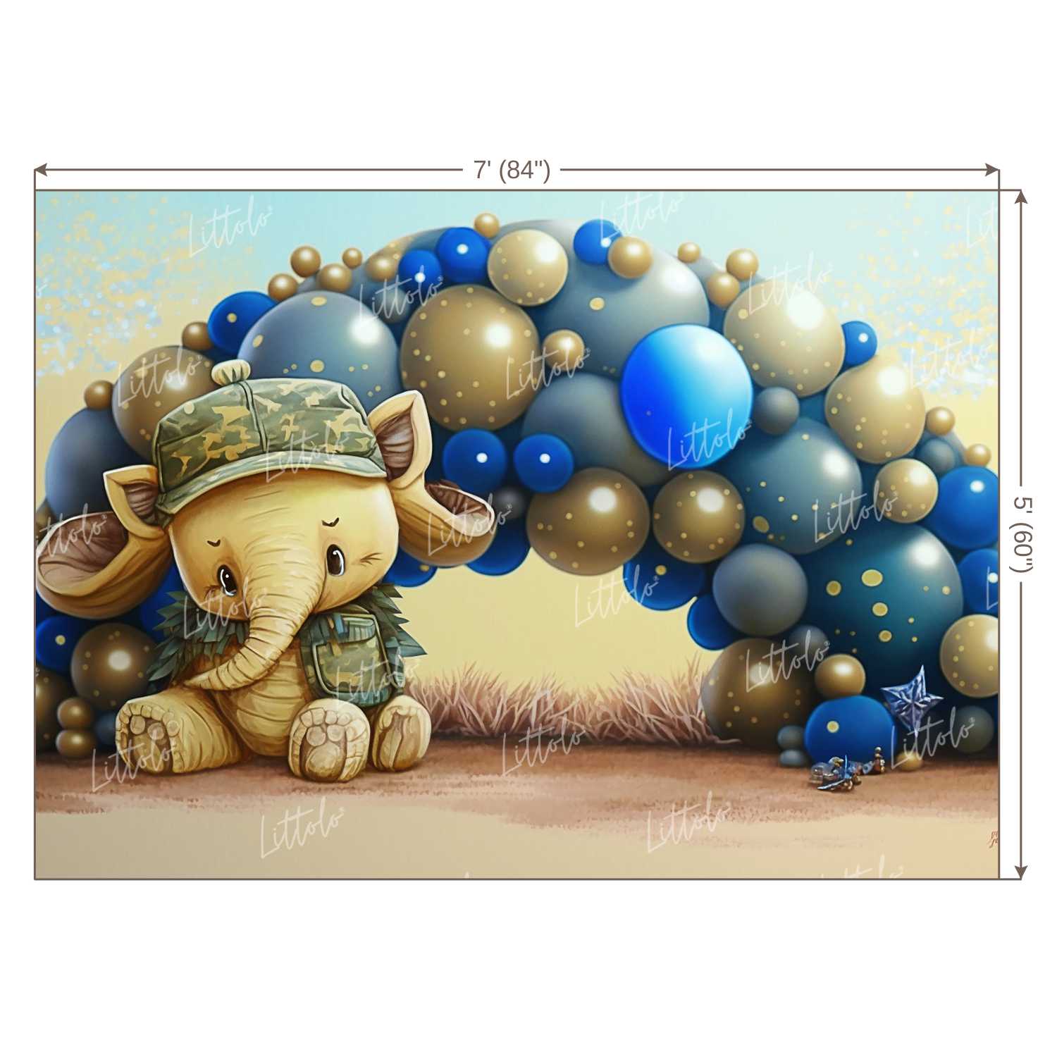 LB0986 Balloons Garland Toy Backdrop