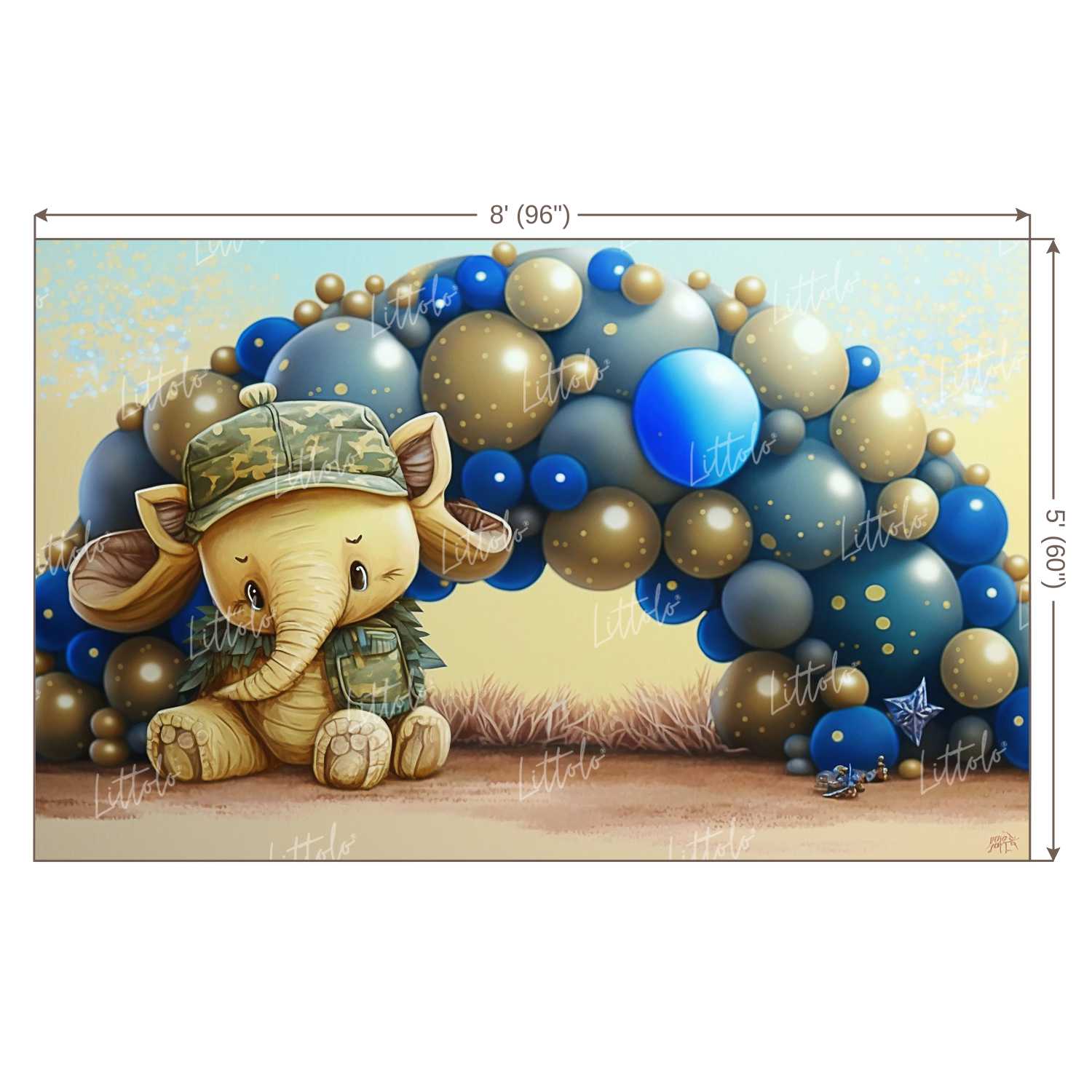 LB0986 Balloons Garland Toy Backdrop