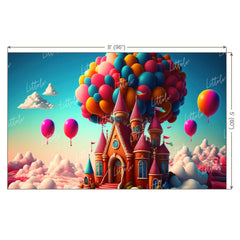 LB0989 Balloons Garland Castle Backdrop