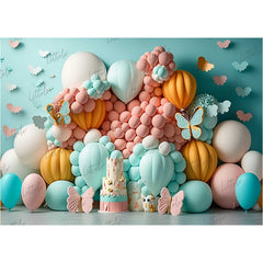 LB0994 Balloons Garland Butterfly Backdrop