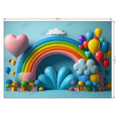 LB0995 Balloons Garland Rainbow Backdrop