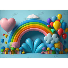 LB0995 Balloons Garland Rainbow Backdrop