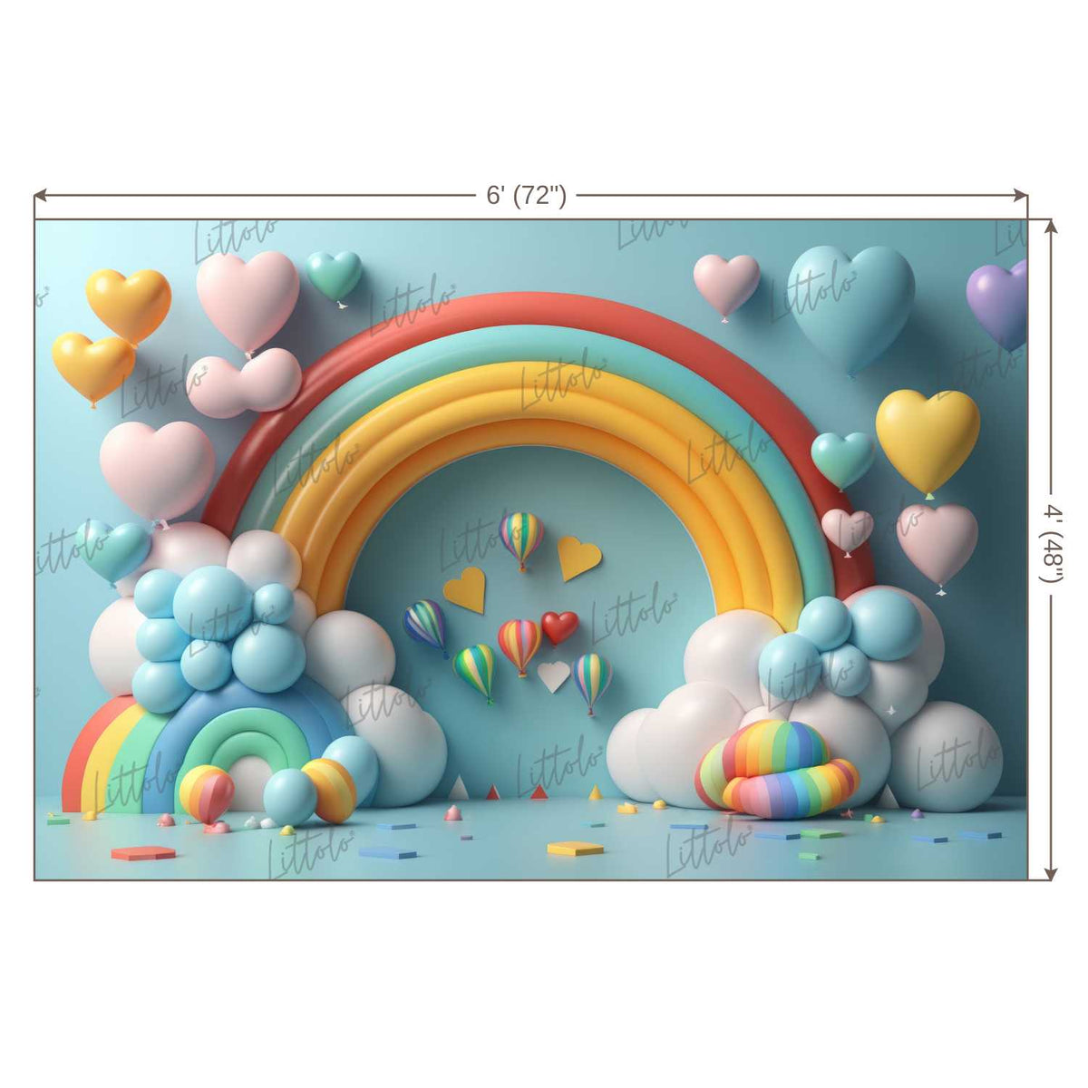 LB0996 Balloons Garland Rainbow Backdrop