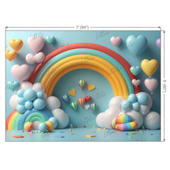 LB0996 Balloons Garland Rainbow Backdrop