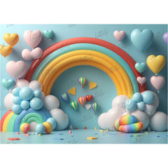 LB0996 Balloons Garland Rainbow Backdrop