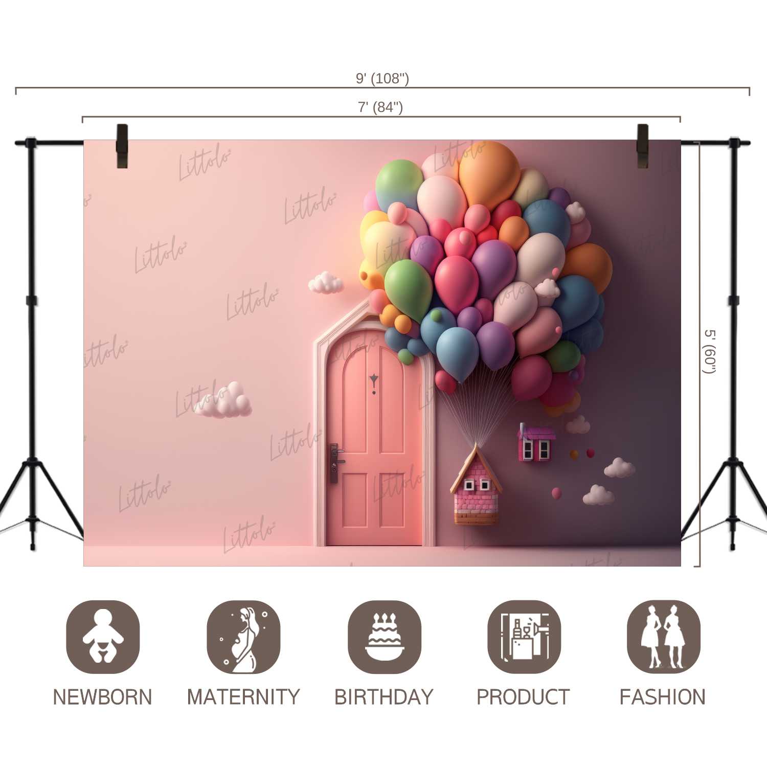 LB1000 Balloons Garland Doorway Backdrop