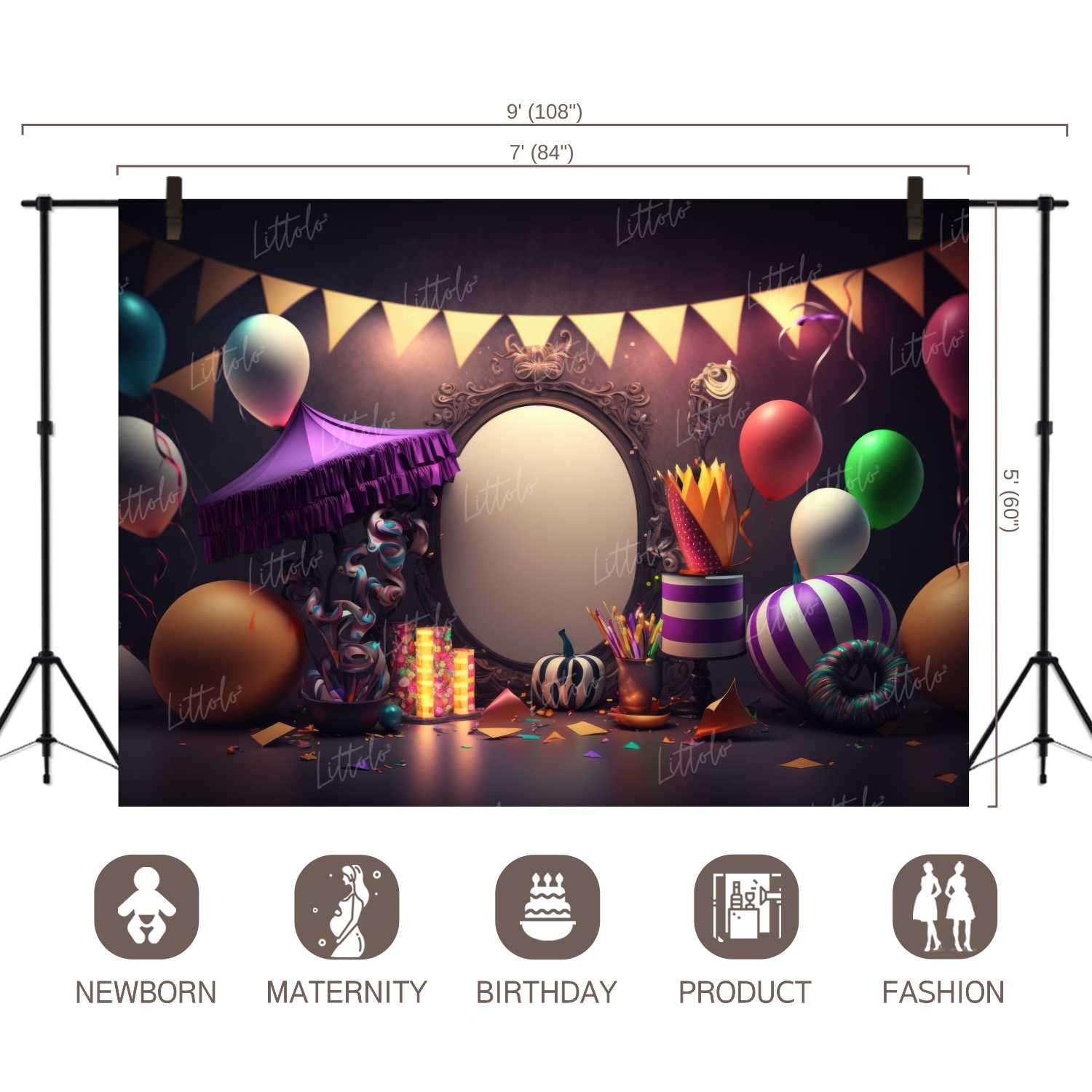 LB1004 Birthday Decor Backdrop