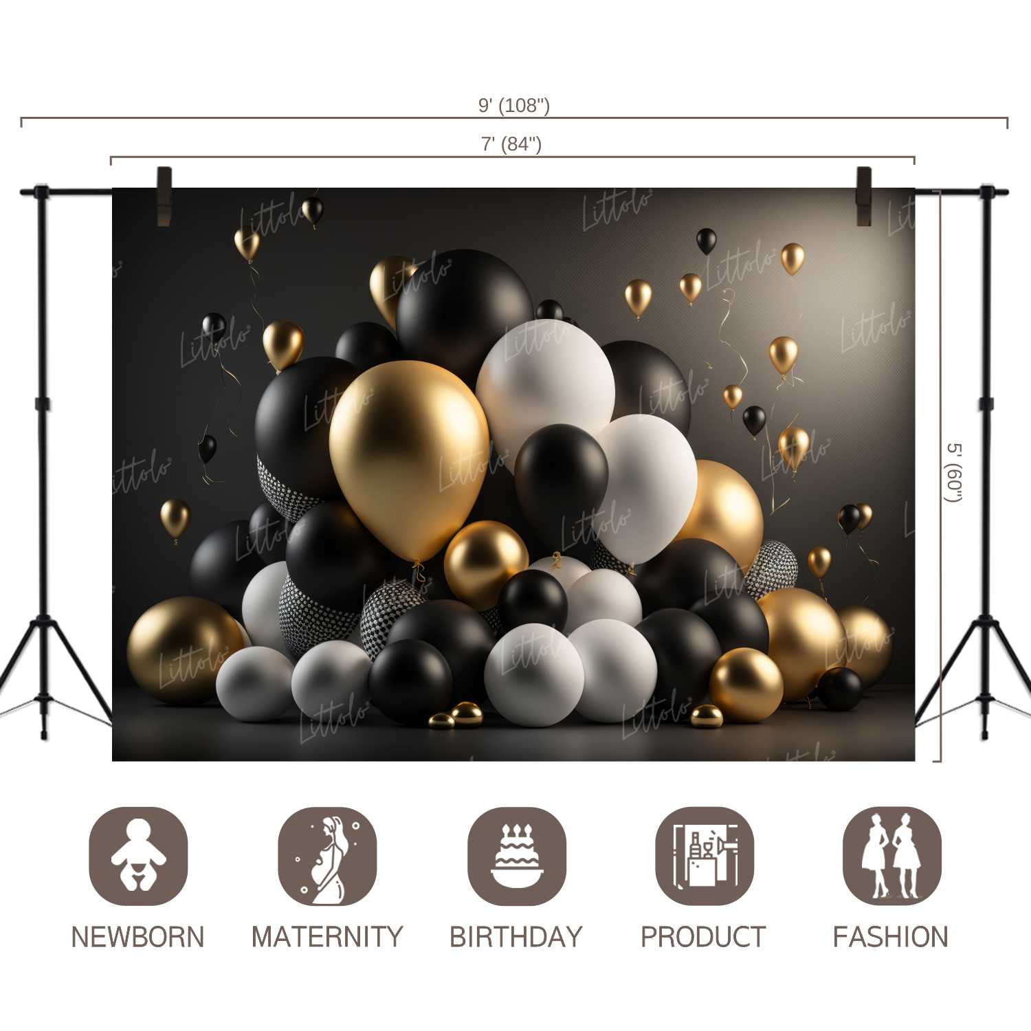 LB1005 Balloons Garland Decor Backdrop