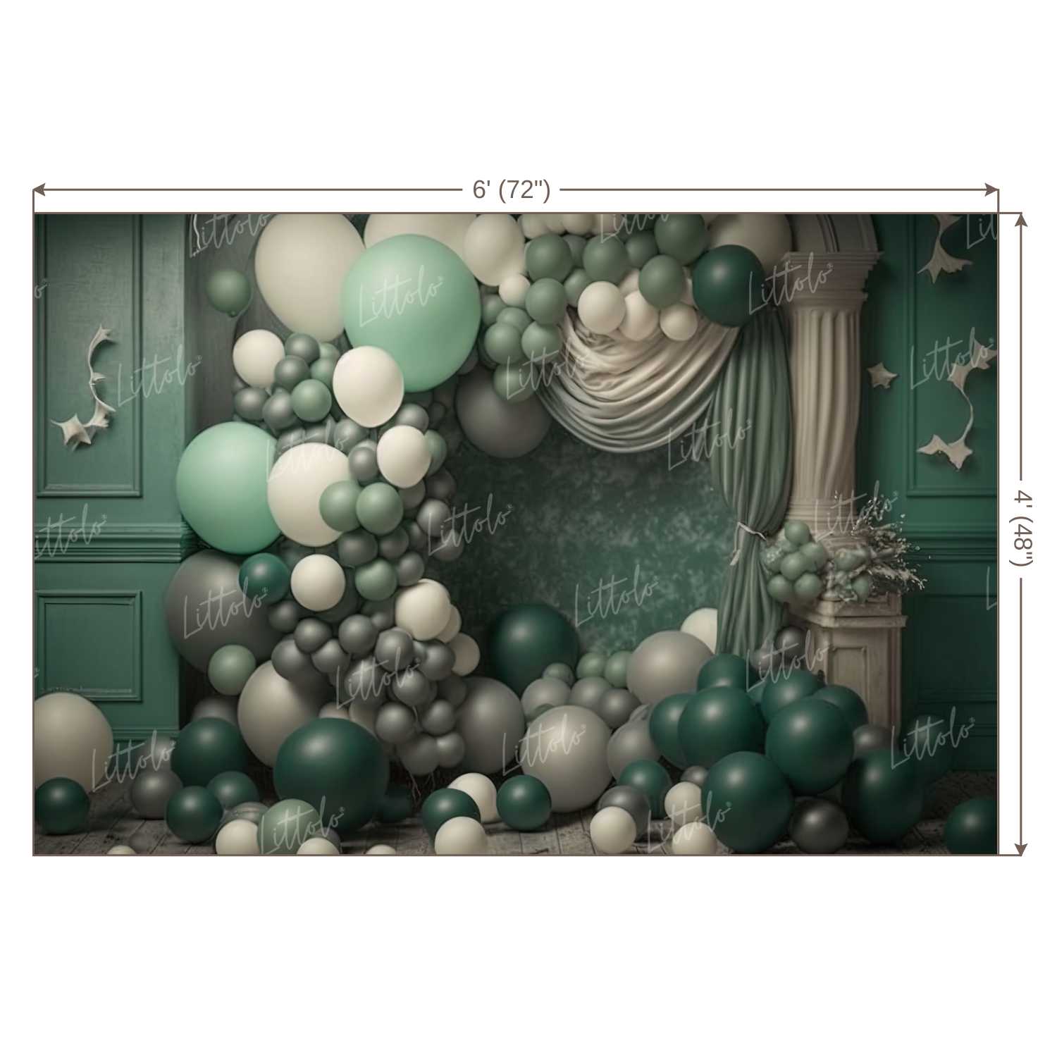 LB1007 Balloons Garland Backdrop