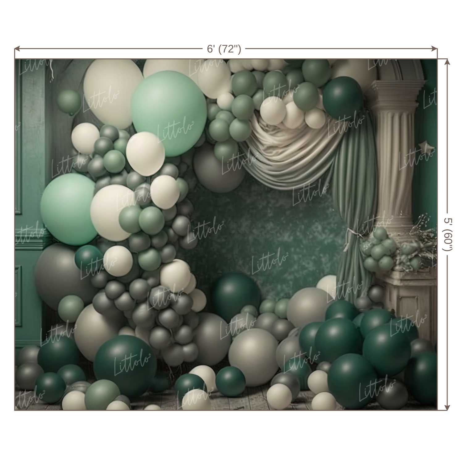 LB1007 Balloons Garland Backdrop