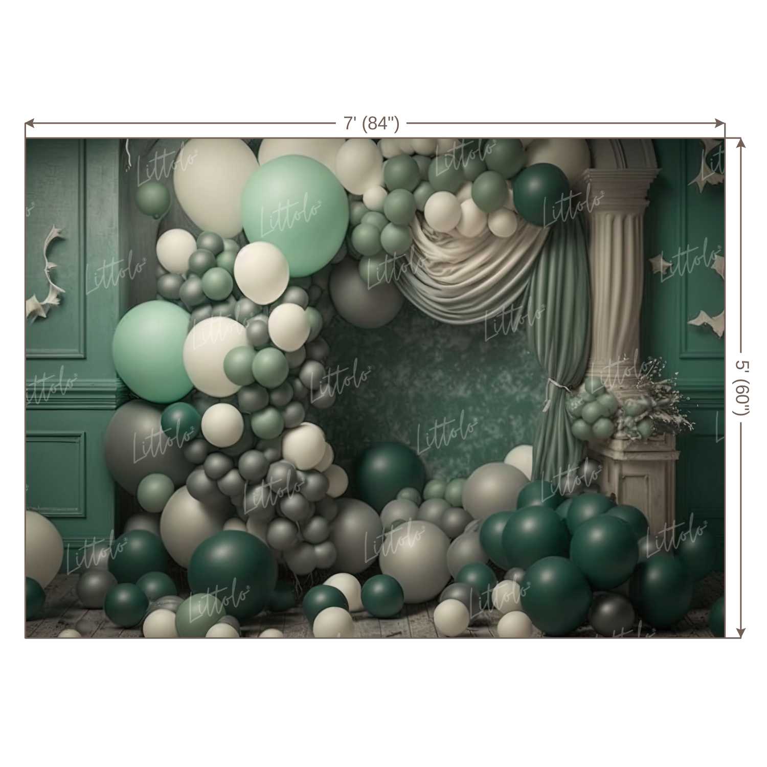 LB1007 Balloons Garland Backdrop