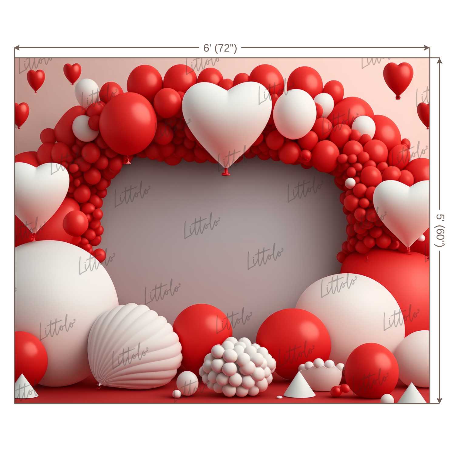 LB1016 Balloons Garland Love Backdrop