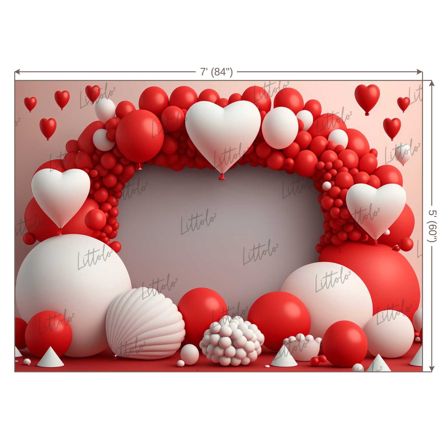 LB1016 Balloons Garland Love Backdrop