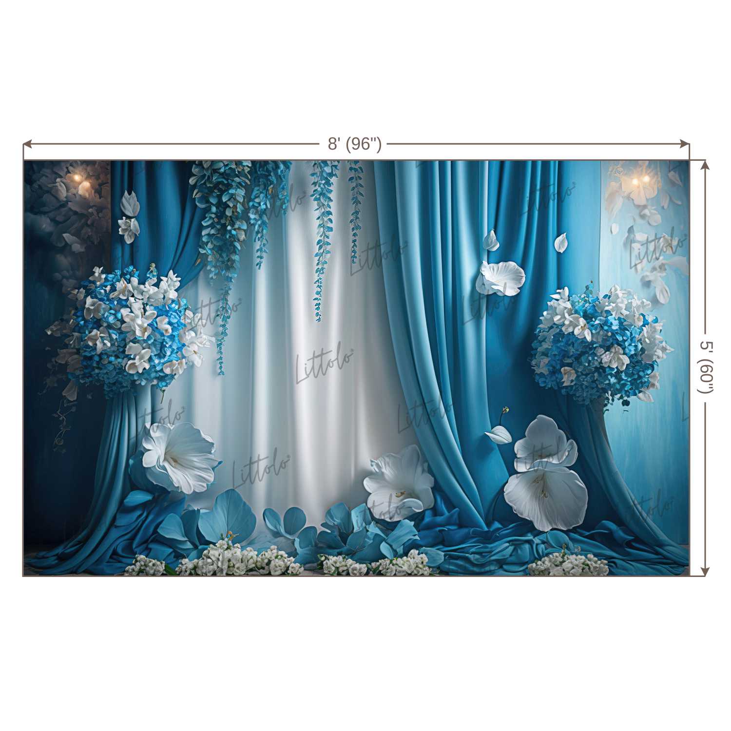 LB1019 Curtain Drape Floral Backdrop