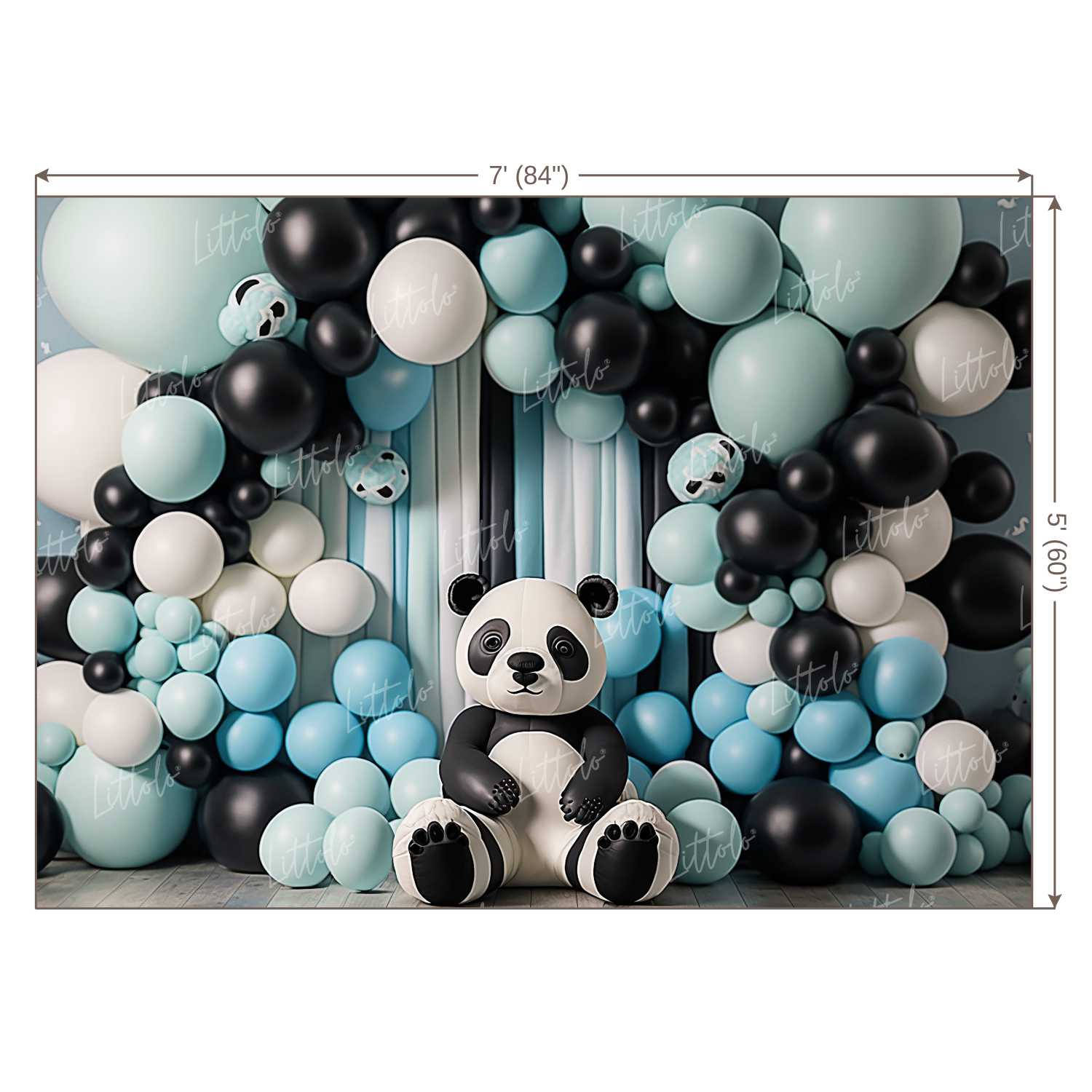 LB1022 Balloons Garland Panda Backdrop