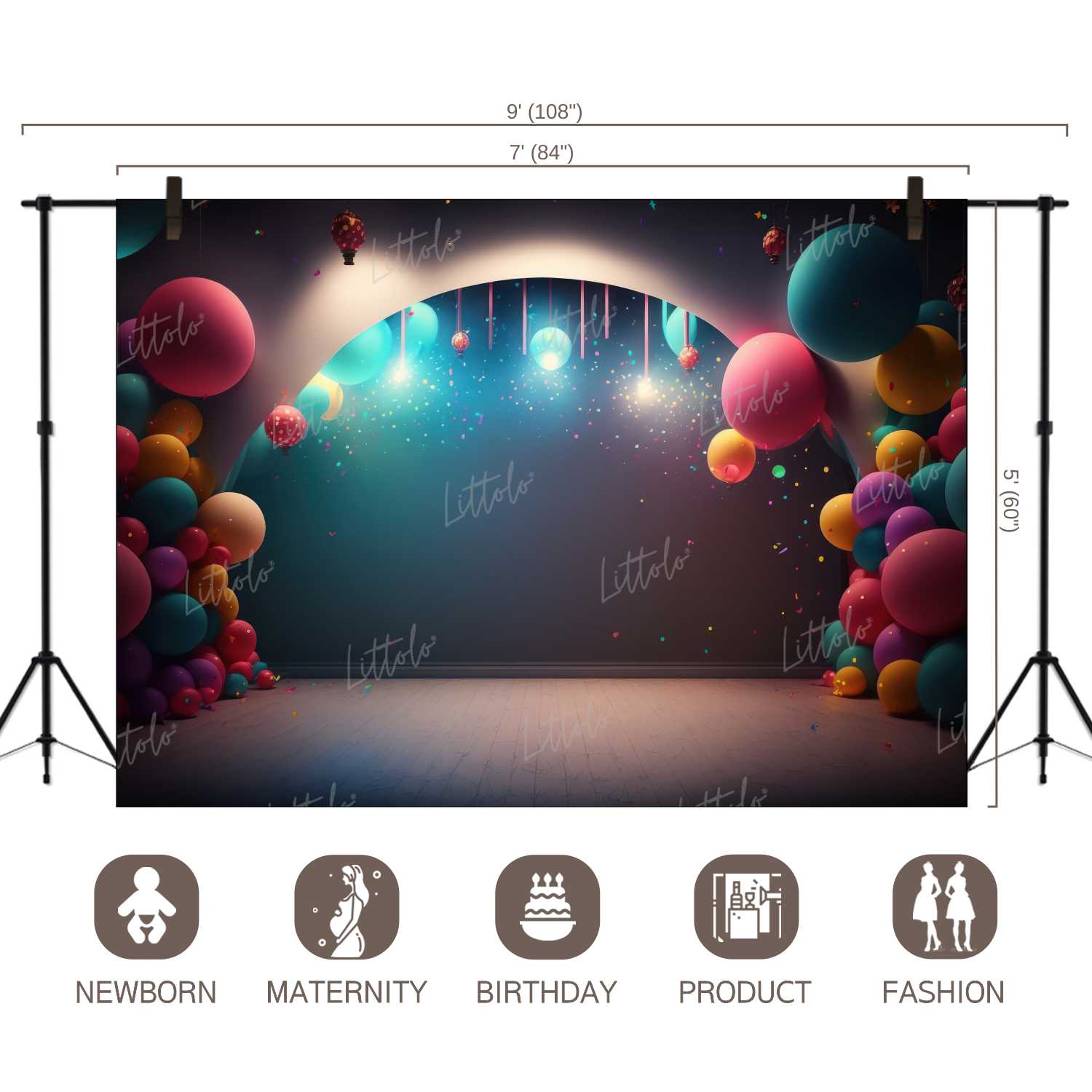 LB1031 Balloons Garland Decor Backdrop