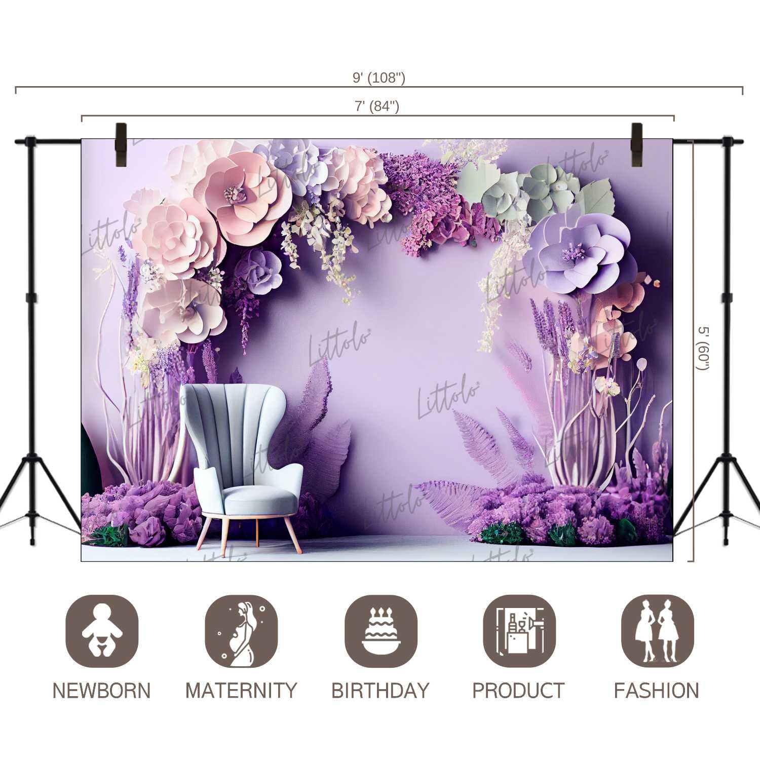 LB1033 Floral Boho Backdrop