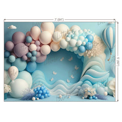 LB1036 Balloons Garland Parachute Backdrop