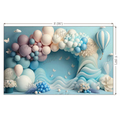 LB1036 Balloons Garland Parachute Backdrop