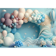 LB1036 Balloons Garland Parachute Backdrop