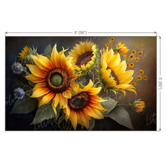 LB1039 Floral Sunflower Backdrop