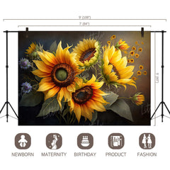 LB1039 Floral Sunflower Backdrop