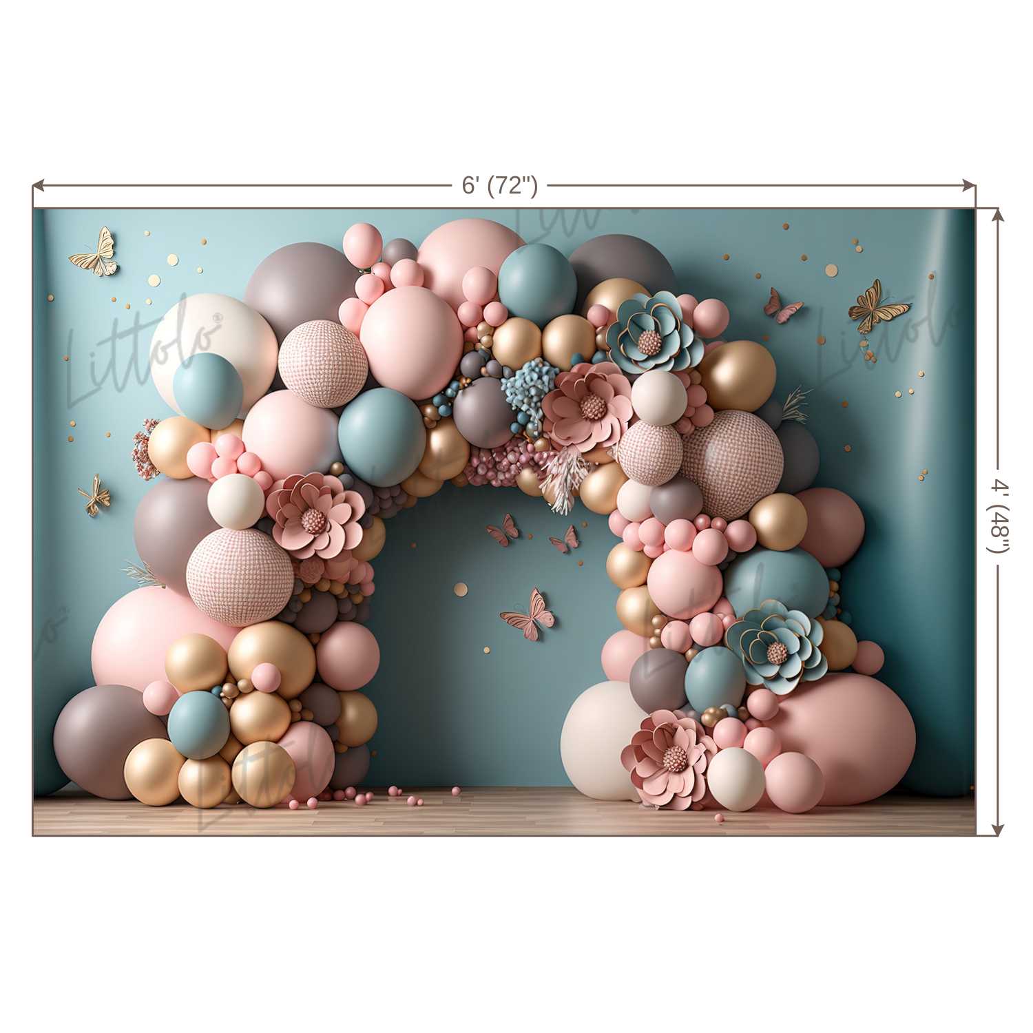 LB1040 Balloons Garland Decor Backdrop