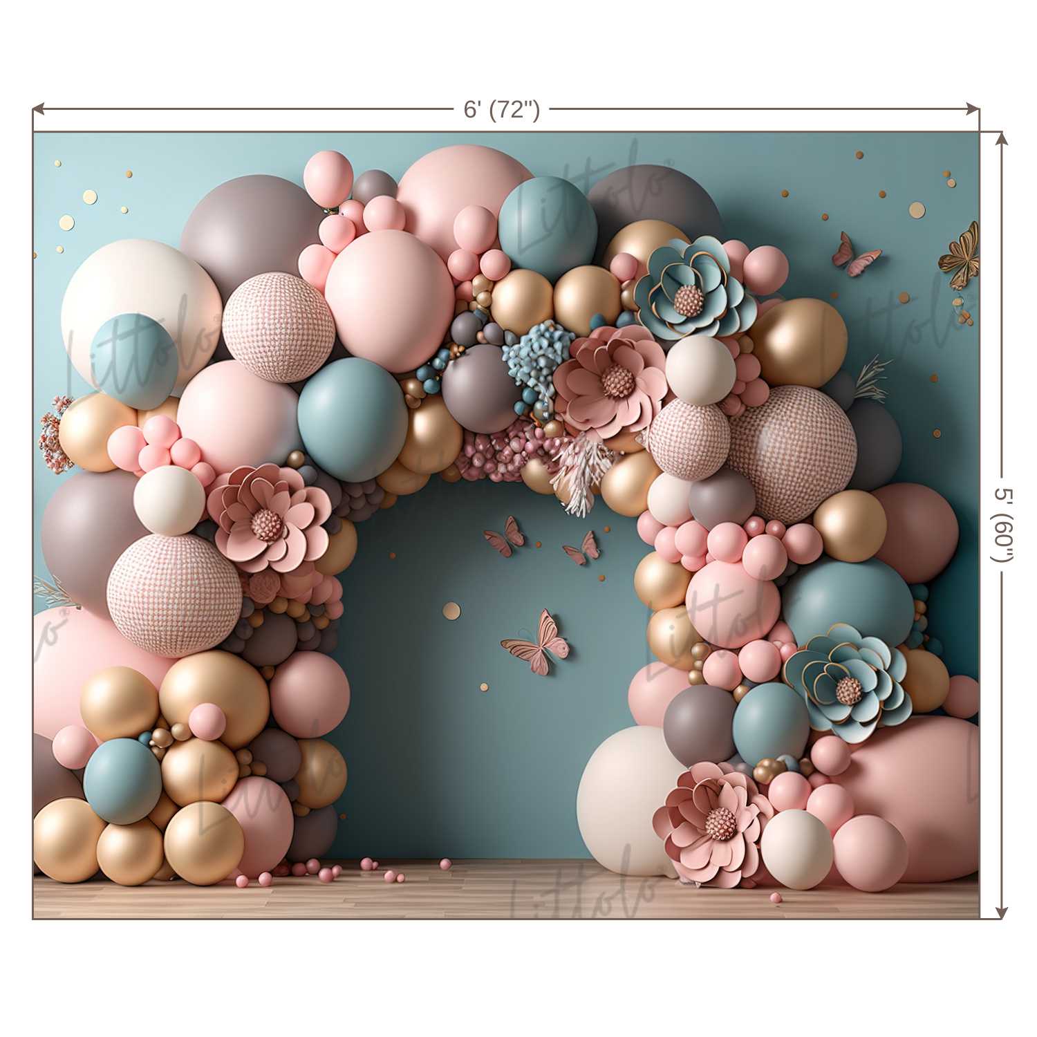 LB1040 Balloons Garland Decor Backdrop