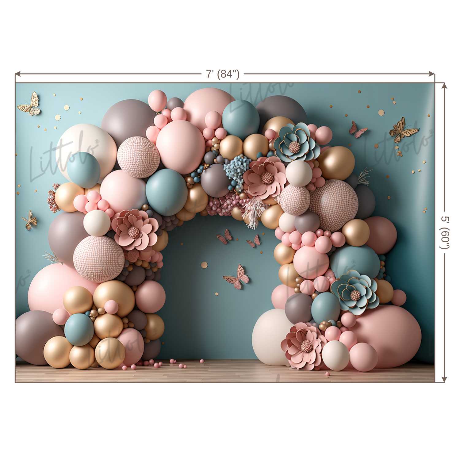 LB1040 Balloons Garland Decor Backdrop