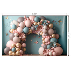 LB1040 Balloons Garland Decor Backdrop