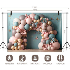 LB1040 Balloons Garland Decor Backdrop