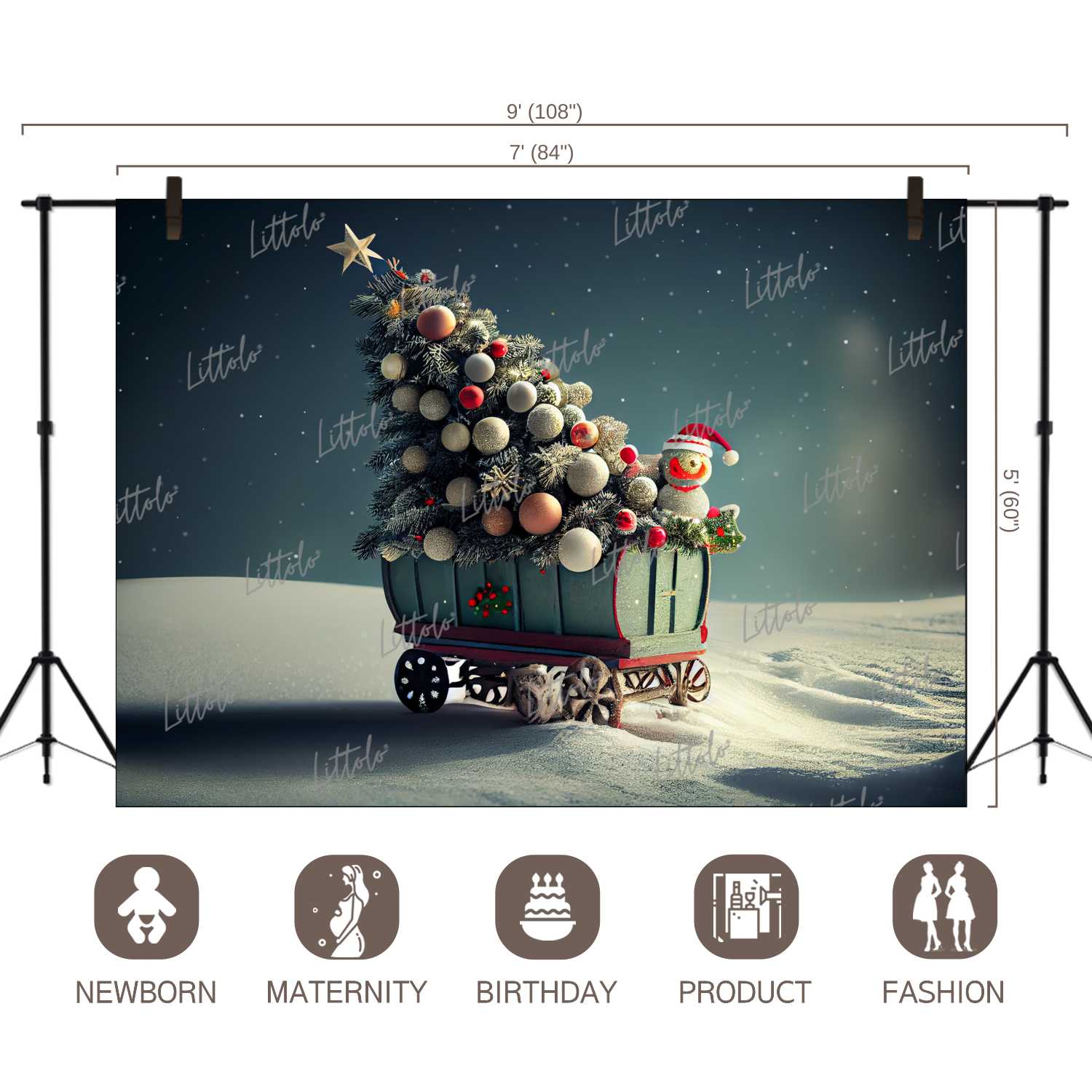 LB1052 Festive Christmas Backdrop