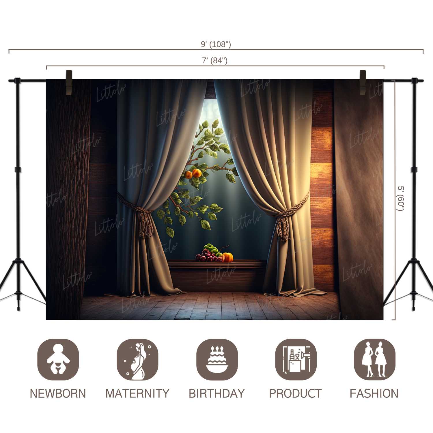 LB1053 Curtain Decor Backdrop