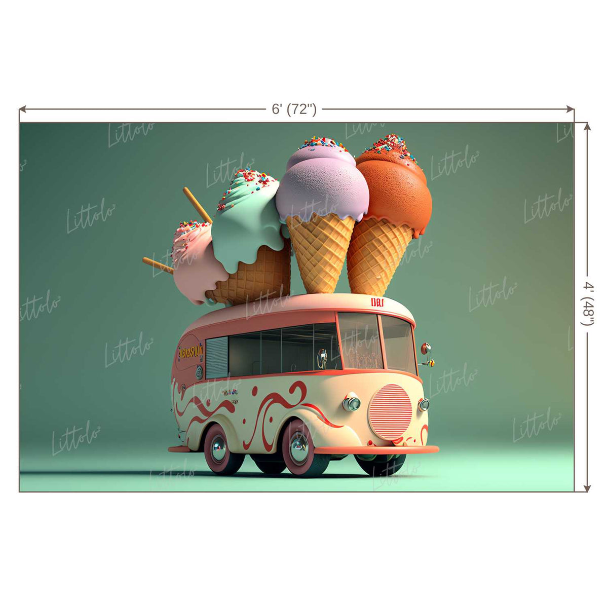 LB1054 Ice Cream Backdrop